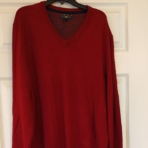 Club Room Deep Red V-Neck Sweater